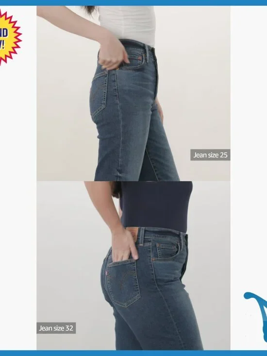 Super High Rise Straight Leg Ankle Jeans, Stretchy Denim, Button Fly - Picture 6 of 6